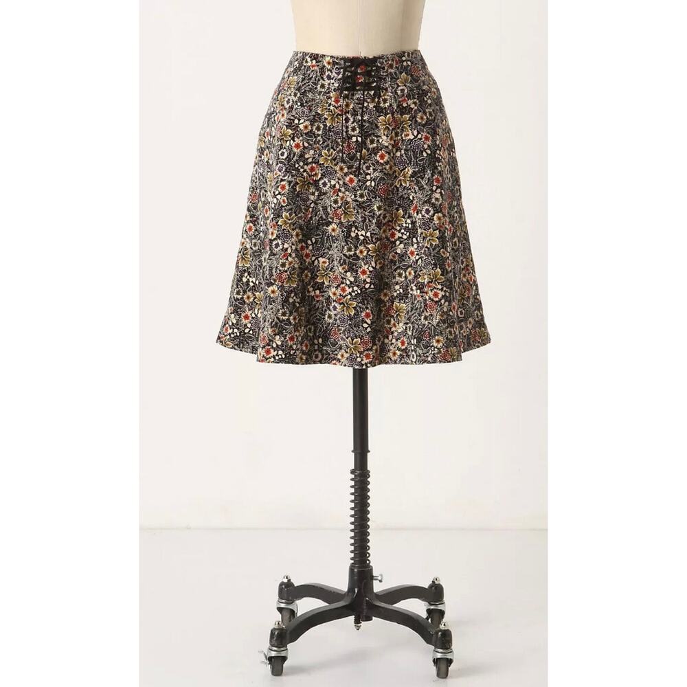 Edme & Esyllte x Anthropologie Women's Norwegian Woods Velvet Floral‎ Skirt 2